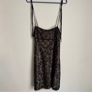 FREE PEOPLE- Black Sequin Dress Size 8